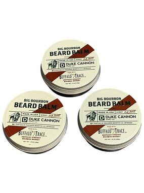 3 Duke Cannon Big Bourbon Beard Balm Oak Barrel Scent - 1.6 Oz Each
